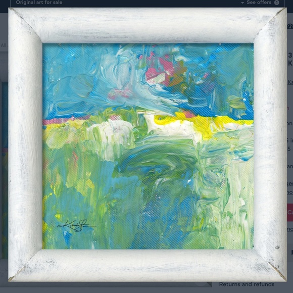 Framed Abstract Painting, by Kathy Morton Stanion - Serenity Abstraction 3 - Picture 4 of 4